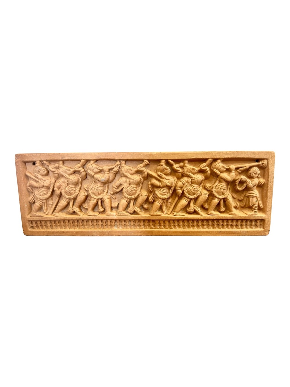 Southwestern Terracotta Clay Raised Relief Wall Panel Art Plaque